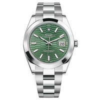 Rolex Datejust 41mm Mint Green Fluted Dial Smooth Bezel 126300