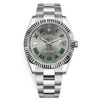 Rolex Datejust 41mm Slate Roman Numeral Dial Fluted Bezel 126334