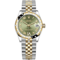 Mid-Size Rolex Datejust 178343 Olive Green Dial