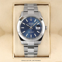 Rolex Datejust 41mm Bright Blue Dial Smooth Bezel 126300