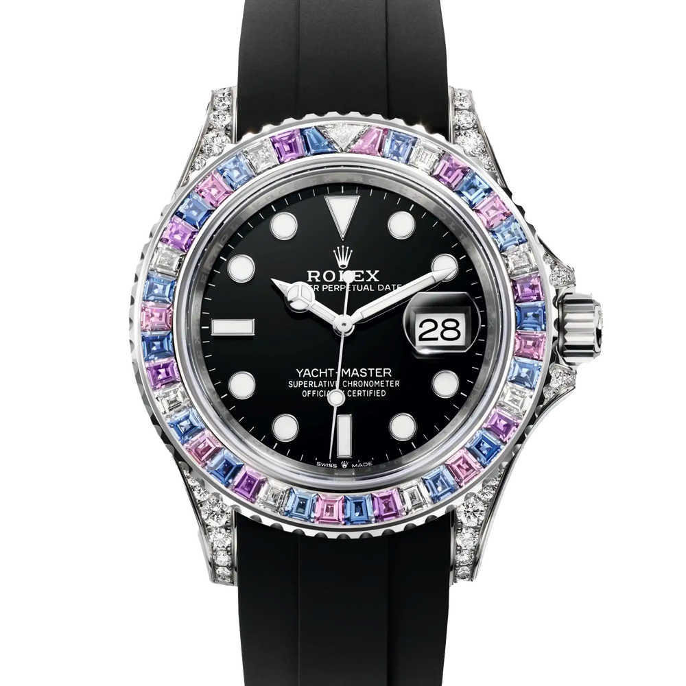 Rolex Yacht-Master 42 White Gold Custom Natural Stones Huge