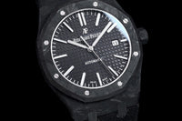 Royal Oak 15400 Black Dial in Carbon Fibre on Black Nylon Strap