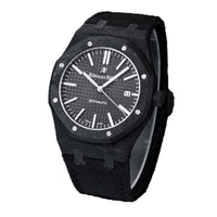 Royal Oak 15400 Black Dial in Carbon Fibre on Black Nylon Strap