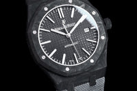 Royal Oak 15400 Black Dial in Carbon Fibre on Grey Nylon Strap