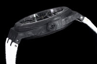 Royal Oak 15400 Black Dial in Carbon Fibre on White Nylon Strap