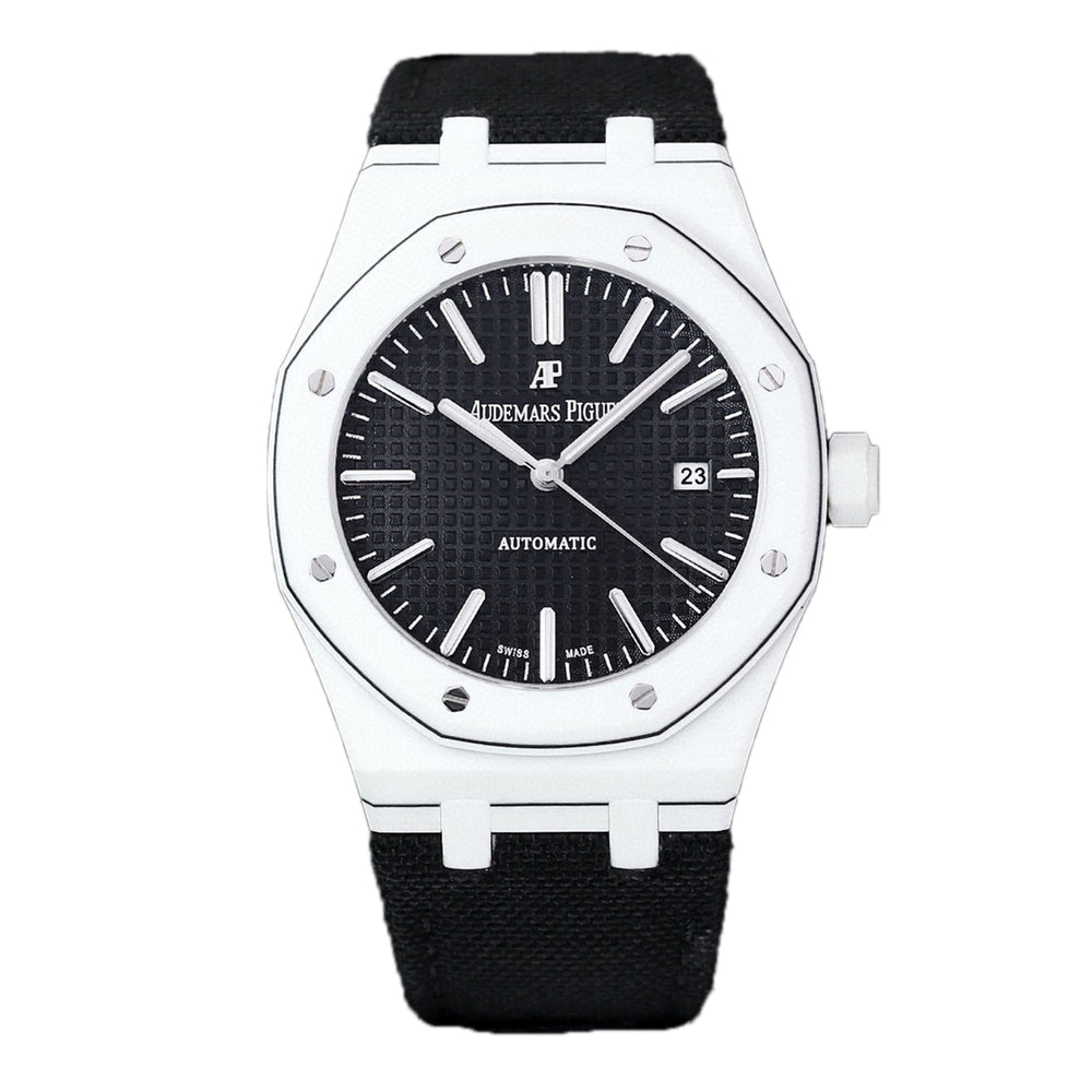 Royal Oak 15400 Black Dial in White Carbon Fibre on Black