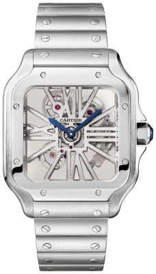 Cartier Santos de Cartier Skeleton Stainless Steel Large 47.5mm x 39.7mm (WHSA0015)