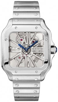 Cartier Santos de Cartier Skeleton Stainless Steel Large 47.5mm x 39.7mm (WHSA0015)
