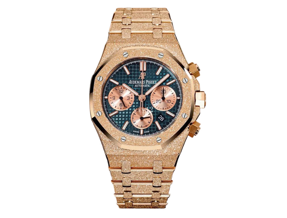 Audemars Piguet Royal Oak Chronograph, featuring a distinctive Frosted Gold finish