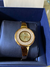 Swarovski Crystalline Gold Stainless Steel White Dial Quartz Watch for Ladies - 5269253