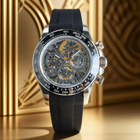 Rolex Cosmograph Daytona featuring a skeletonized dial.