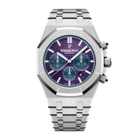 Audemars Piguet Royal Oak Chronograph [Mint Complete] Frosted White Gold Purple Dial Limited 26331BC
