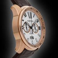 Cartier Calibre de Cartier W710 Silver Dial, Pink Gold, 42.0 mm, Alligator Leather
