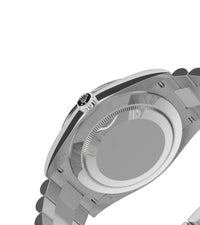 Rolex Day-Date 40 Presidential 228239 Fluted Bezel Baguette Diamond Black Dial
