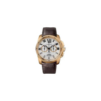 Cartier Calibre de Cartier W710 Silver Dial, Pink Gold, 42.0 mm, Alligator Leather