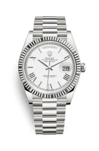 Rolex Day-Date 40 Presidential 228239 Fluted Bezel White Dial