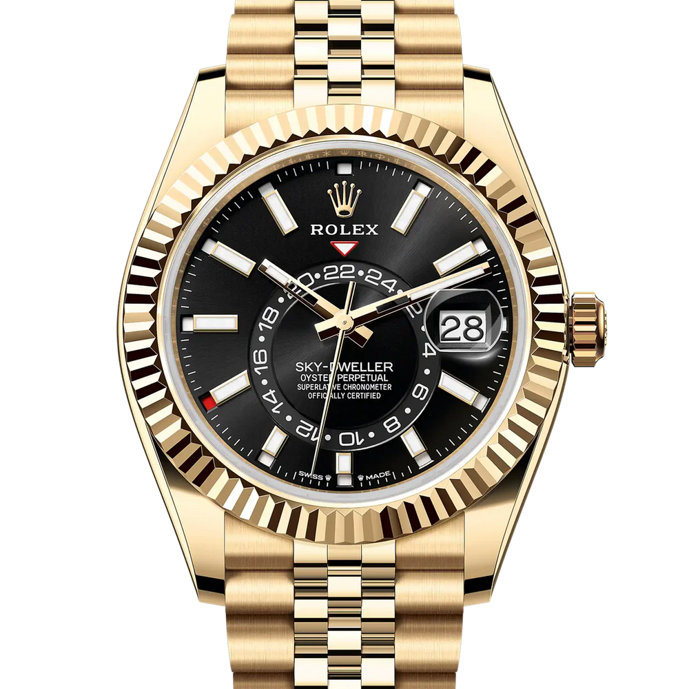 Rolex Sky Dweller Black Dial Yellow Gold Jubilee 336938