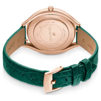 Swarovski Crystalline Aura Green Leather Strap Green Dial Quartz Watch for Ladies - 5644078