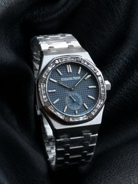 Audemars Piguet Royal Oak Blue Dial 34mm Diamond-Set Bezel ...