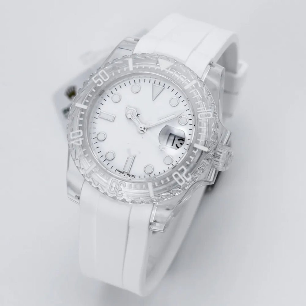 ER Factory 40mm Automatic Mechanical Watch – 3135 Movement, Frosted Polycarbonate Crystal Case, Designer Men’s Wristwatch