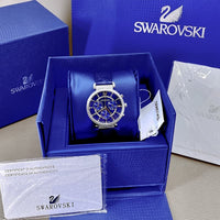 Swarovski Passage Chrono Watch, Swiss Made, Leather Strap, Blue, 5580342