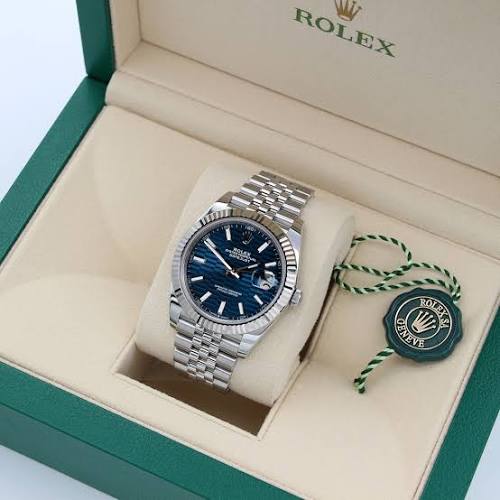 Rolex Datejust 41mm Bright Blue, Fluted Motif Dial Fluted Bezel 126334