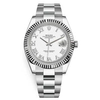 Rolex Datejust 41mm White Roman Numeral Dial Fluted Bezel 126334