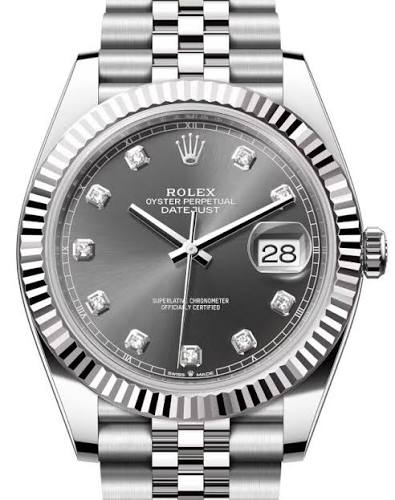 Rolex Datejust 41mm Slate Dial Fluted Bezel 126334