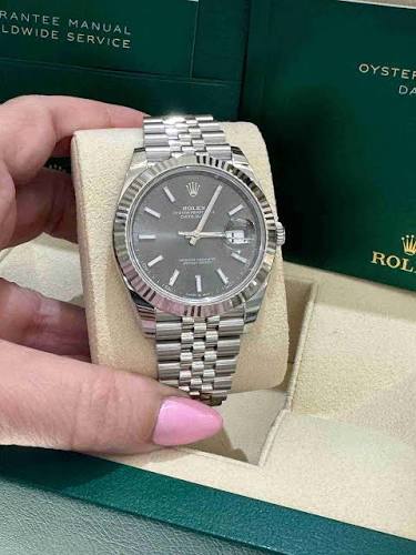 Rolex Datejust 41mm Slate Dial Fluted Bezel 126334