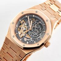 Latest Collection Rose gold With Black Skeleton Dial