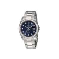 Rolex Datejust 36 NEW 2026 Blue Index Dial Stainless Steel Diamond Bezel Oyster Bracelet