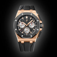 Audemars Piguet Royal Oak Offshore 26420 Black Dial, 18 Carat Pink Gold, 43.0 mm, Chronograph