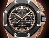 Audemars Piguet Royal Oak Offshore 26401 Black Dial, 18 Carat Pink Gold, 44.0 mm, Rubber