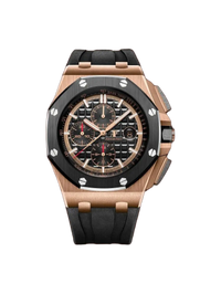 Audemars Piguet Royal Oak Offshore 26401 Black Dial, 18 Carat Pink Gold, 44.0 mm, Rubber
