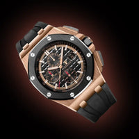 Audemars Piguet Royal Oak Offshore 26401 Black Dial, 18 Carat Pink Gold, 44.0 mm, Rubber