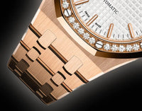 Audemars Piguet Royal Oak 15451 Silver-Toned Dial, 18 Carat Pink Gold, 37.0 mm, Self Winding