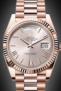 Rolex Day-Date 40 Presidential 228235 Fluted Bezel Sundust Striped Motif Dial
