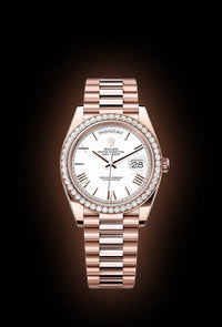 Rolex Day-Date 40 Presidential 228345RBR Diamond Bezel White Dial