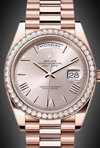 Rolex Day-Date 40 Presidential 228345RBR Diamond Bezel Sundust Dial