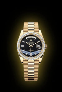 Rolex Day-Date 40 Presidential 228348RBR Diamond Bezel Black Dial
