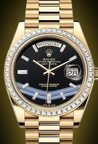 Rolex Day-Date 40 Presidential 228348RBR Diamond Bezel Black Dial
