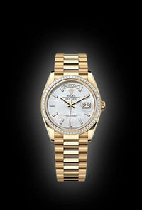 Rolex Day-Date 40 Presidential 228398TBR Baguette Diamond Bezel Silver Dial