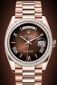 Rolex Day-Date 40 Presidential 228345RBR  Diamond Bezel Chocolate Dial