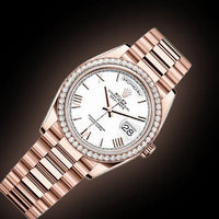 Rolex Day-Date 40 Presidential 228345RBR Diamond Bezel Sundust Dial