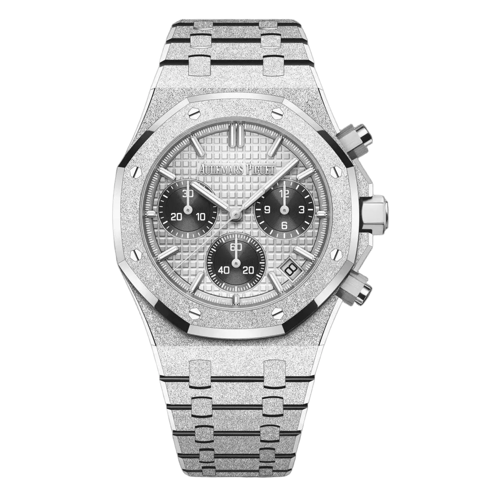 Audemars Piguet Royal Oak 26240 Grey Dial, Hammered 18 Carat White Gold, 41.0 mm, Chronograph