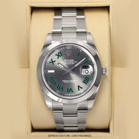 Rolex Datejust 41mm Slate Roman Numeral Dial Smooth Bezel 126300