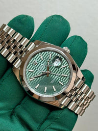 Rolex Datejust 41mm Mint Green Fluted Dial Smooth Bezel 126300