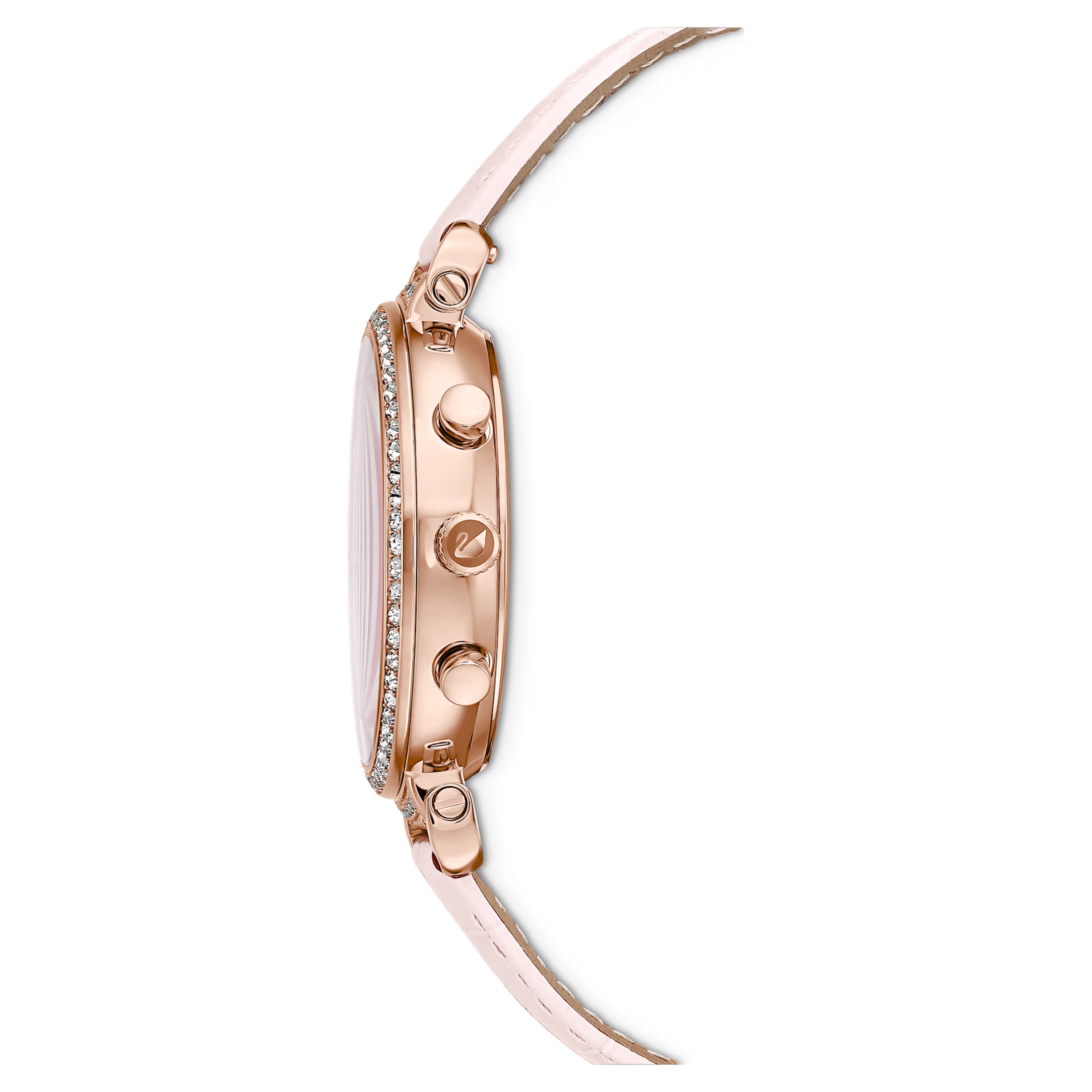 Swarovski Passage Chrono Watch Leather Strap, Pink, Rose-Gold Tone 5580352