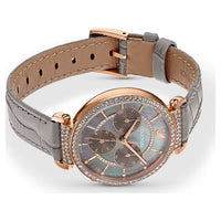 Swarovski Passage Chrono watch Swiss Made, Leather strap, Rose gold tone 5580348