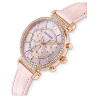 Swarovski Passage Chrono Watch Leather Strap, Pink, Rose-Gold Tone 5580352
